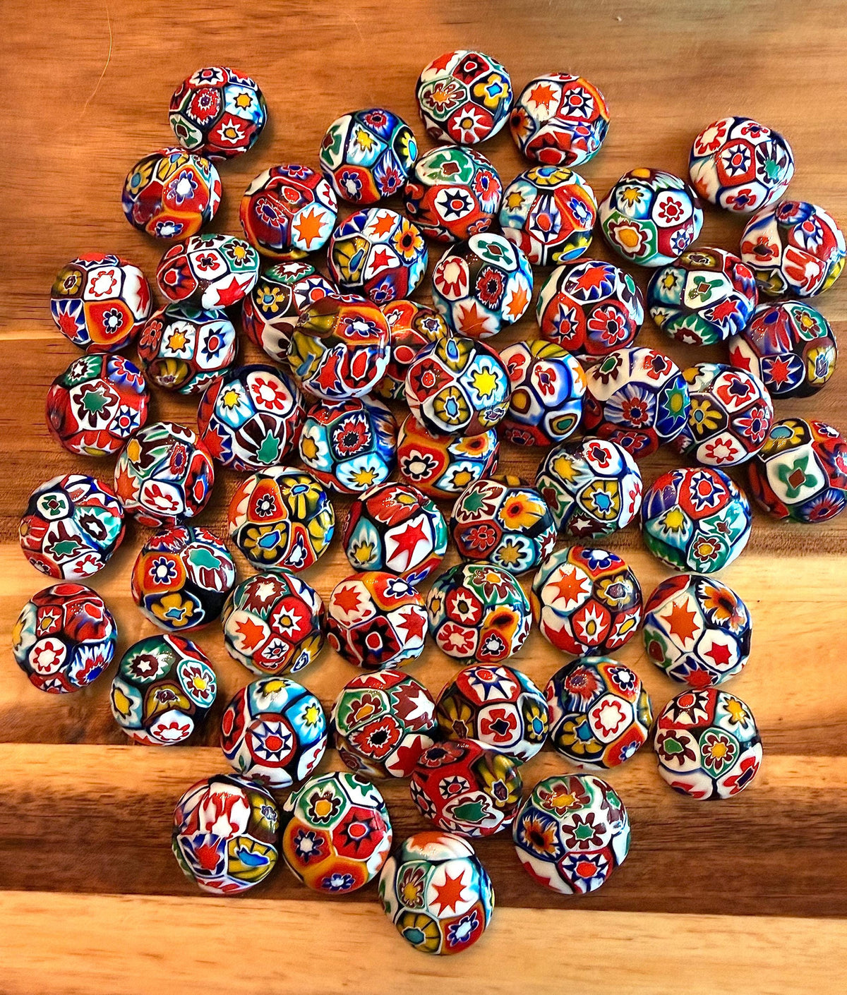 Coin Shaped Vintage Ercole Moretti Millefiori Glass Bead