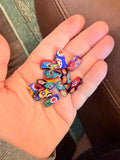 Set of 11 Matched Black Millefiori Pillar Beads Murano Glass Beading Project Supplies