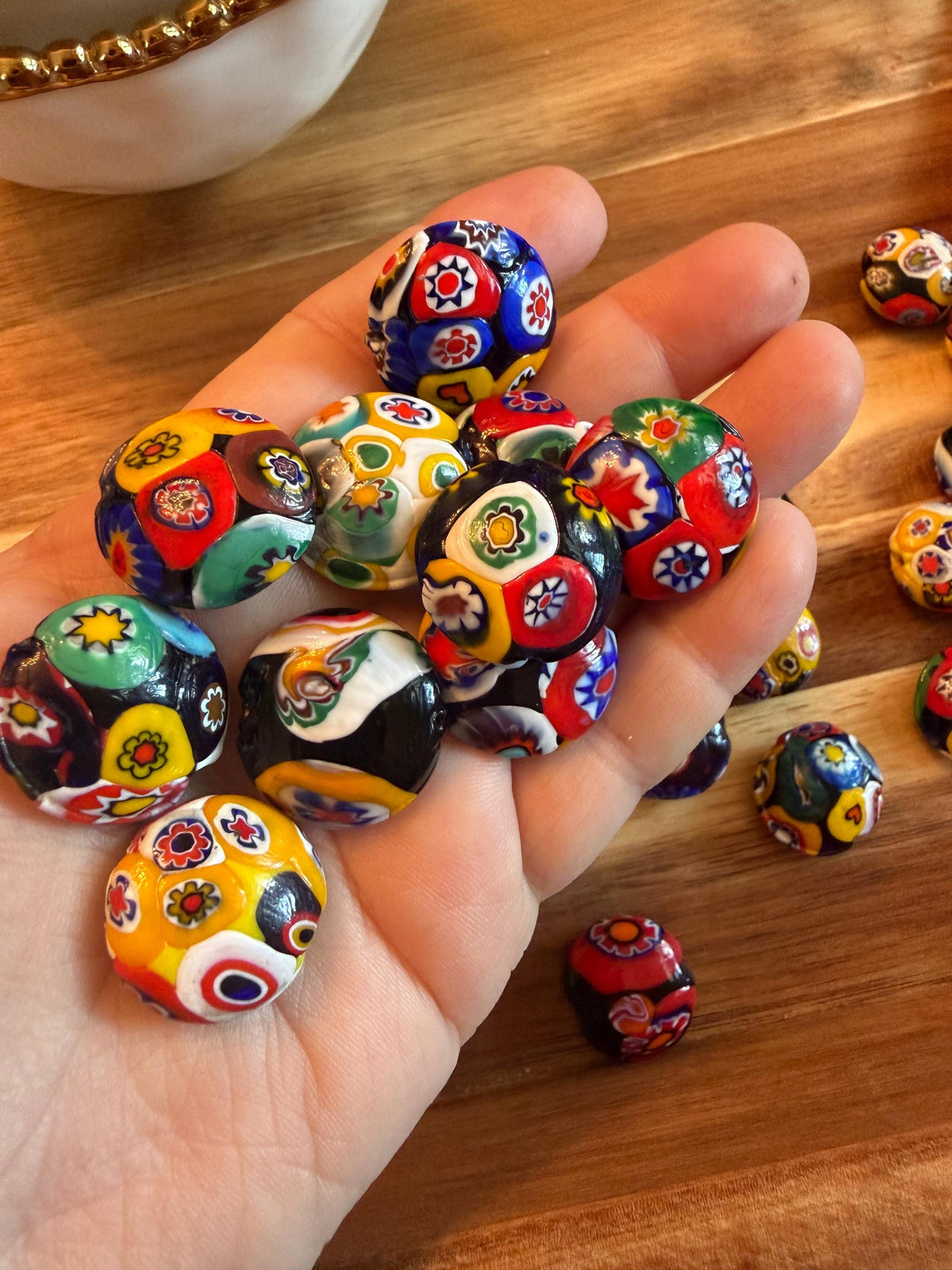 Millefiori Coin Beads Vintage Murano Glass Focal Beads Large/Medium choice