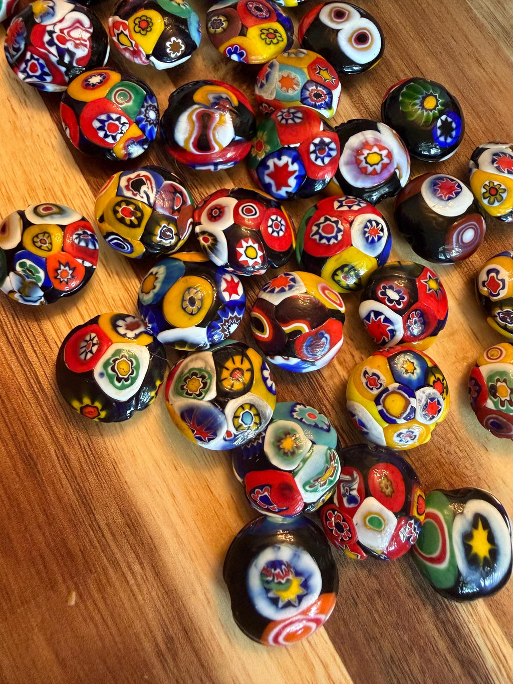 Millefiori Coin Beads Vintage Murano Glass Focal Beads Large/Medium choice