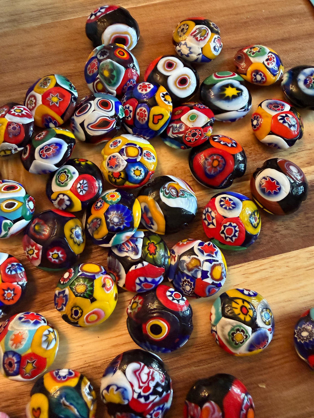Millefiori Coin Beads Vintage Murano Glass Focal Beads Large/Medium choice