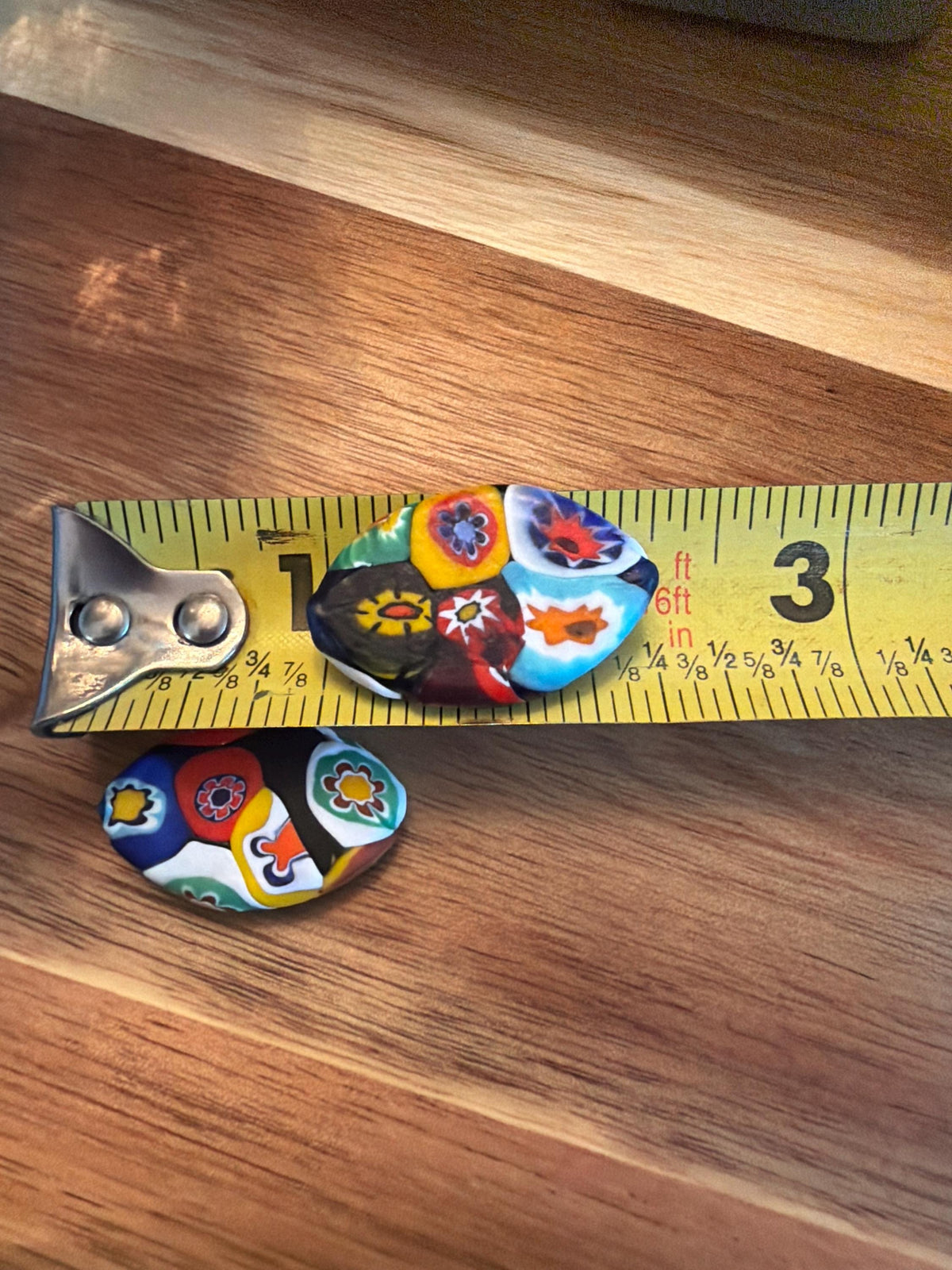 Extremely Rare 1970’s  (Flat Mosiac Pointed Oval) Millefiori Murano Glass Beads-No Longer Produced & OOAK