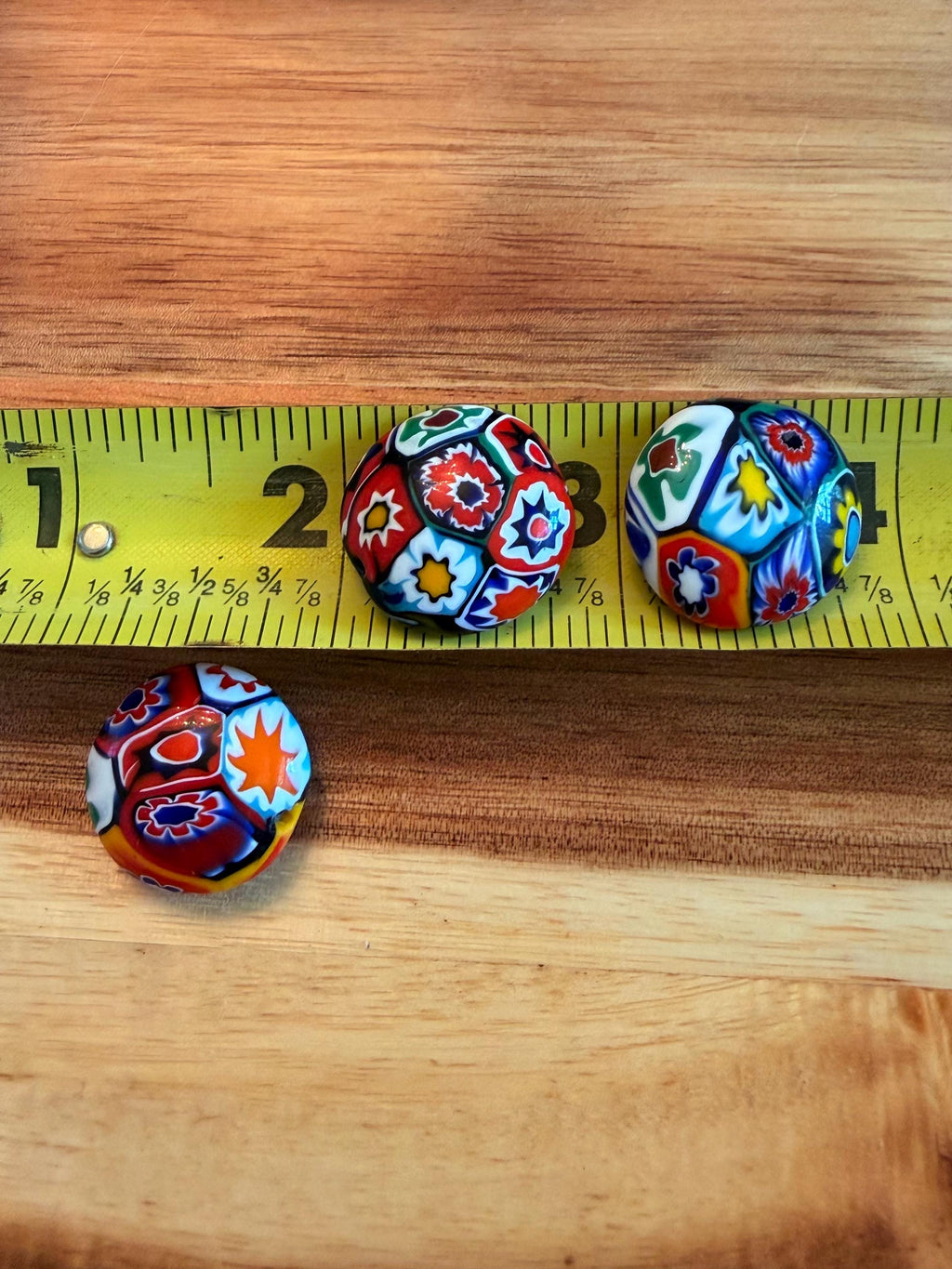 Coin Shaped Vintage Ercole Moretti Millefiori Glass Bead