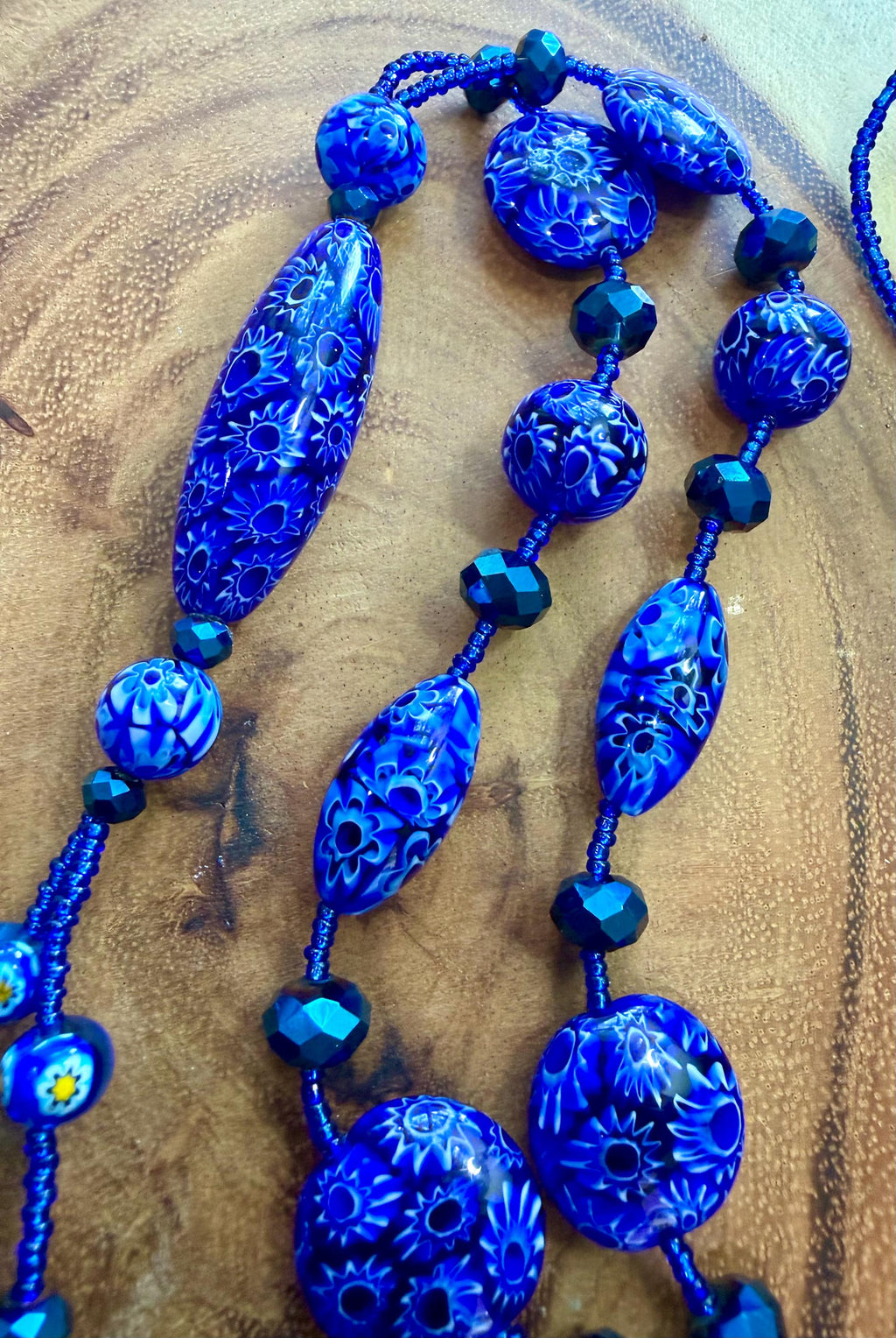Rosario Leonardi Lariat Necklace: Featuring Ercole Moretti Custom Murano Millefiori Glass Beads