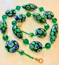 Rosario Leonardi Green With Envy Murano Millefiori Necklace FEATURING Exclusive Moretti Beads