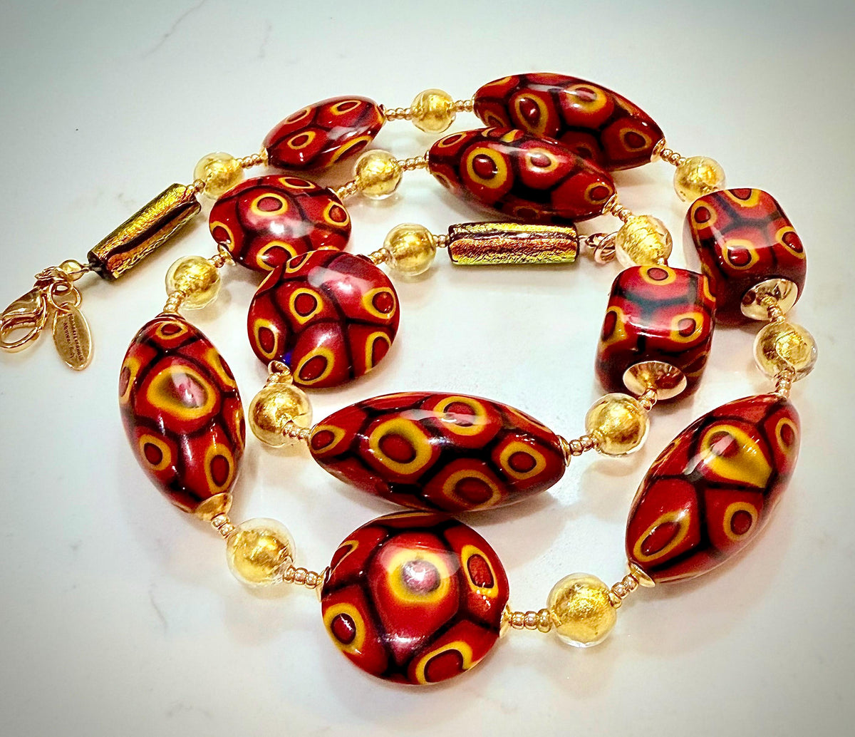 18” Rosario Leonardi Murano Millefiori Glass Necklace – Exclusive Ercole Moretti Beads