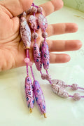 Rosario Leonardi Pastel Pink 40”Necklace: FEATURING Ercole Moretti Murano Millefiori Glass Beads