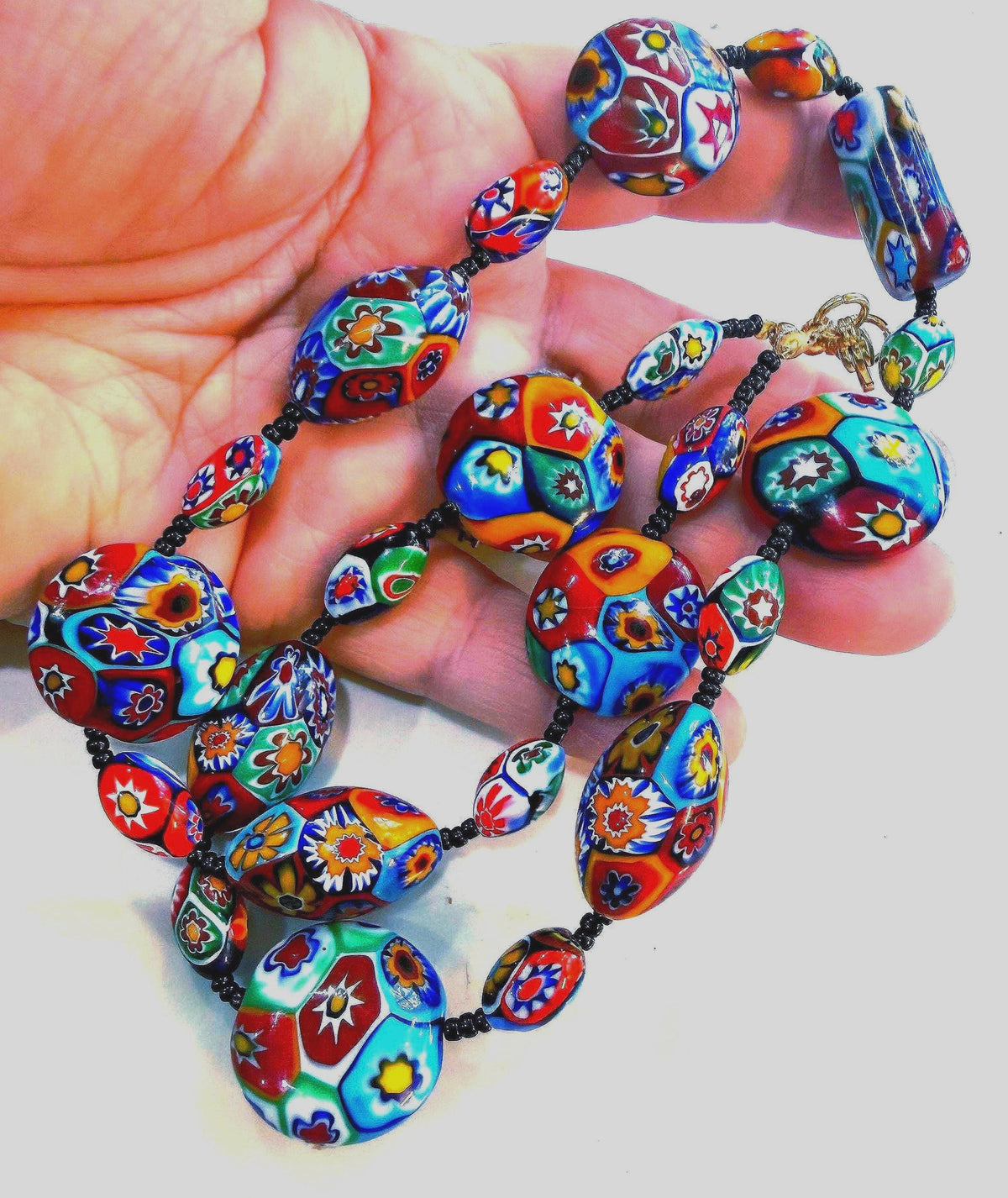 Rosario Leonardi Murano Millefiori Glass Bead Necklace – Exclusive Ercole Moretti Design