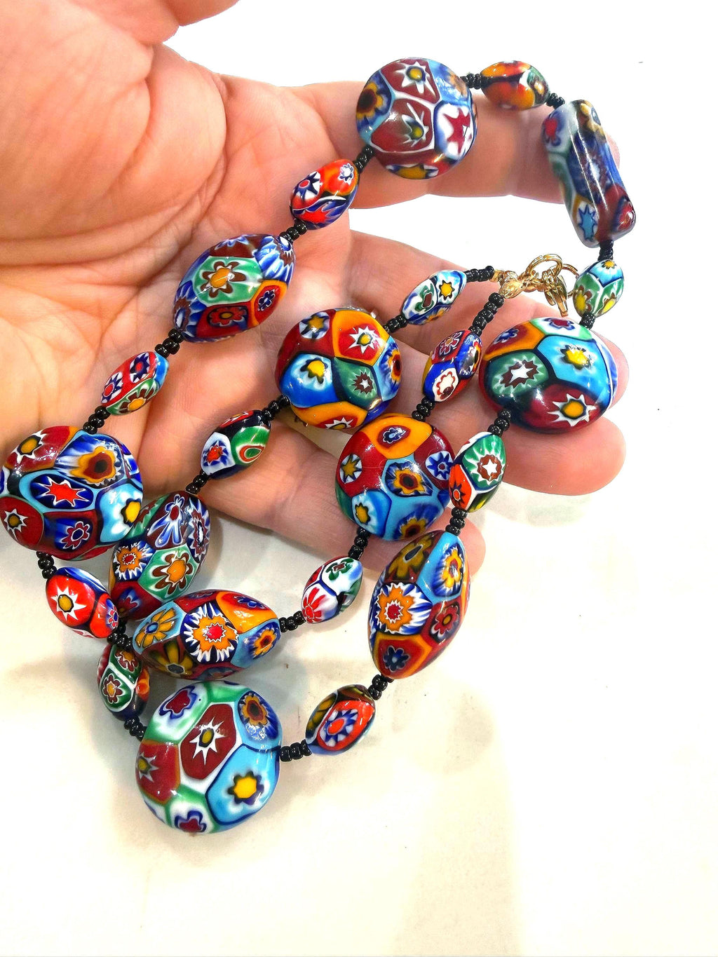 Rosario Leonardi Murano Millefiori Glass Bead Necklace – Exclusive Ercole Moretti Design