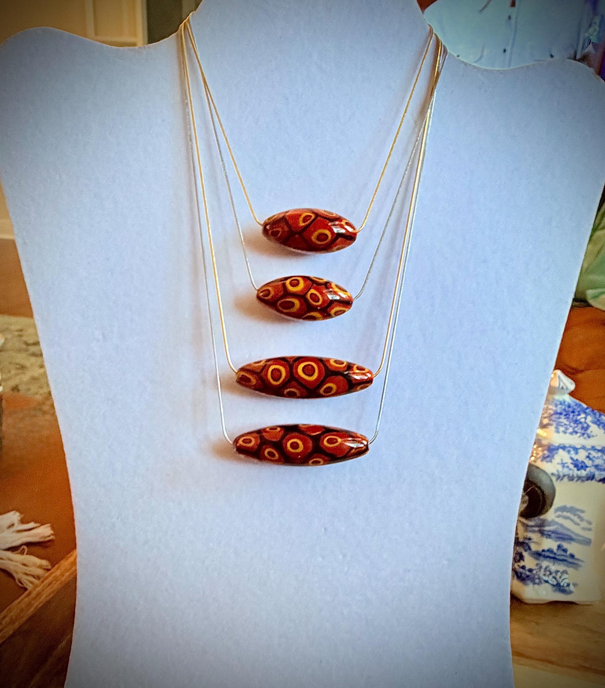 Rosario Leonardi Millefiori Glass Oval Necklace, Exclusive Ercole Moretti Beads