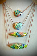 Rosario Leonardi Mixed Pastel Millefiori Glass Pendant Necklace – Exclusive Ercole Moretti Beads