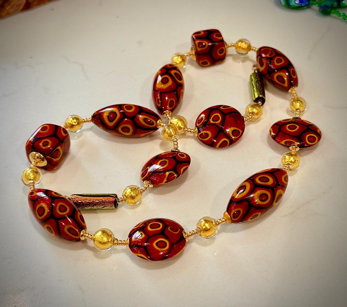 18” Rosario Leonardi Murano Millefiori Glass Necklace – Exclusive Ercole Moretti Beads