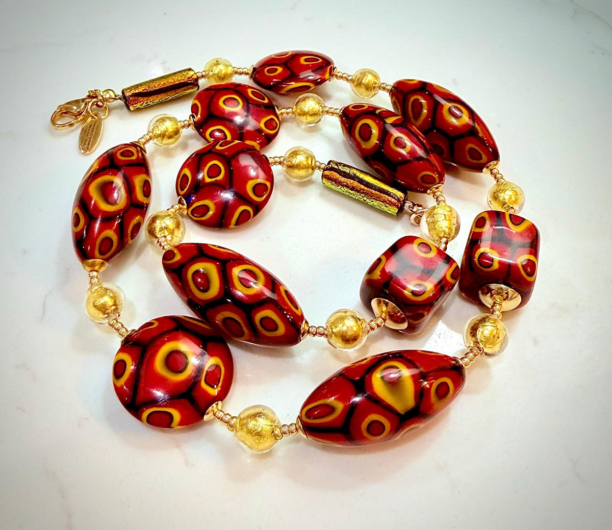 18” Rosario Leonardi Murano Millefiori Glass Necklace – Exclusive Ercole Moretti Beads