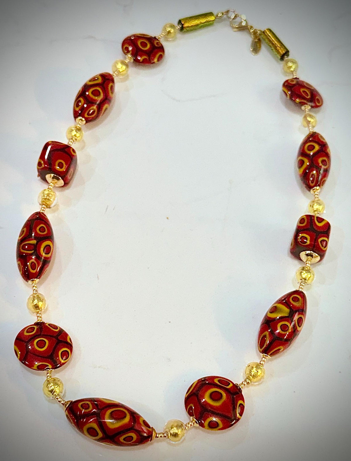 18” Rosario Leonardi Murano Millefiori Glass Necklace – Exclusive Ercole Moretti Beads