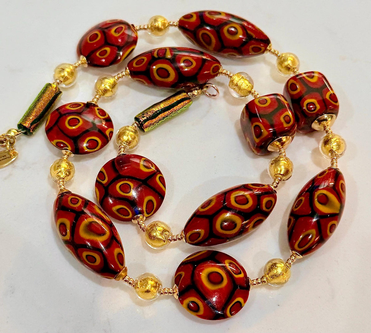 18” Rosario Leonardi Murano Millefiori Glass Necklace – Exclusive Ercole Moretti Beads