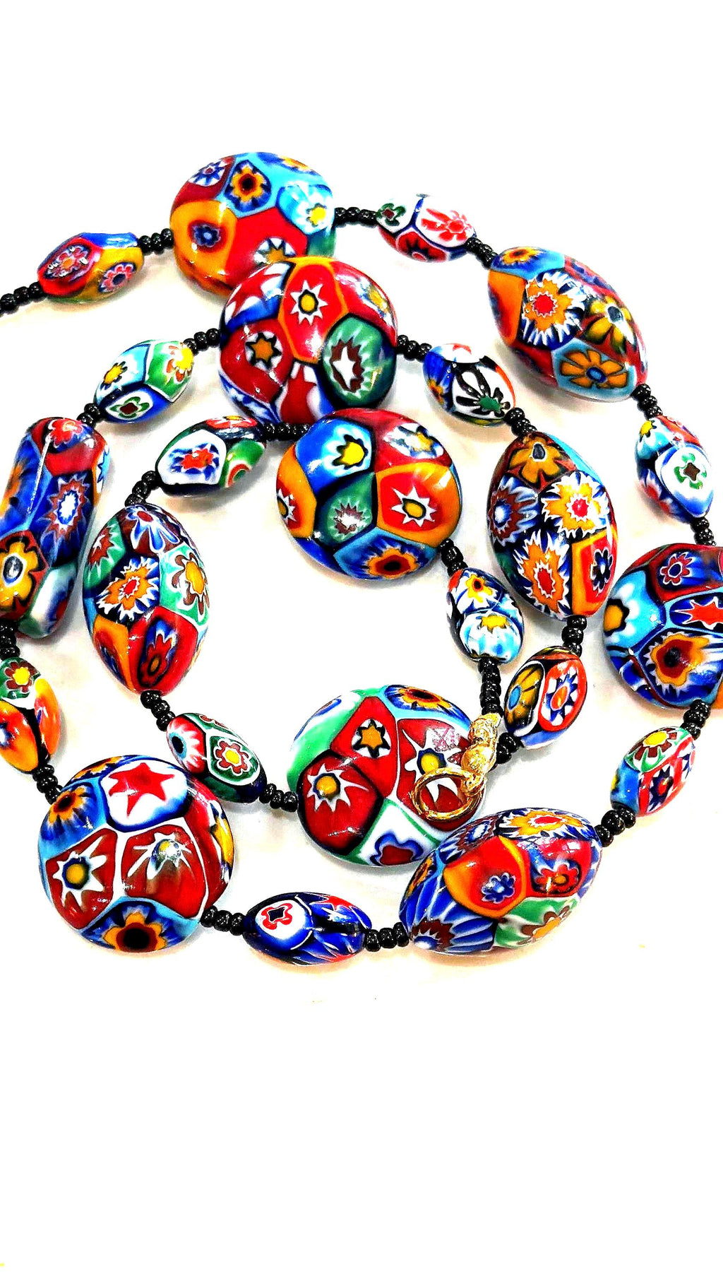 Rosario Leonardi Murano Millefiori Glass Bead Necklace – Exclusive Ercole Moretti Design