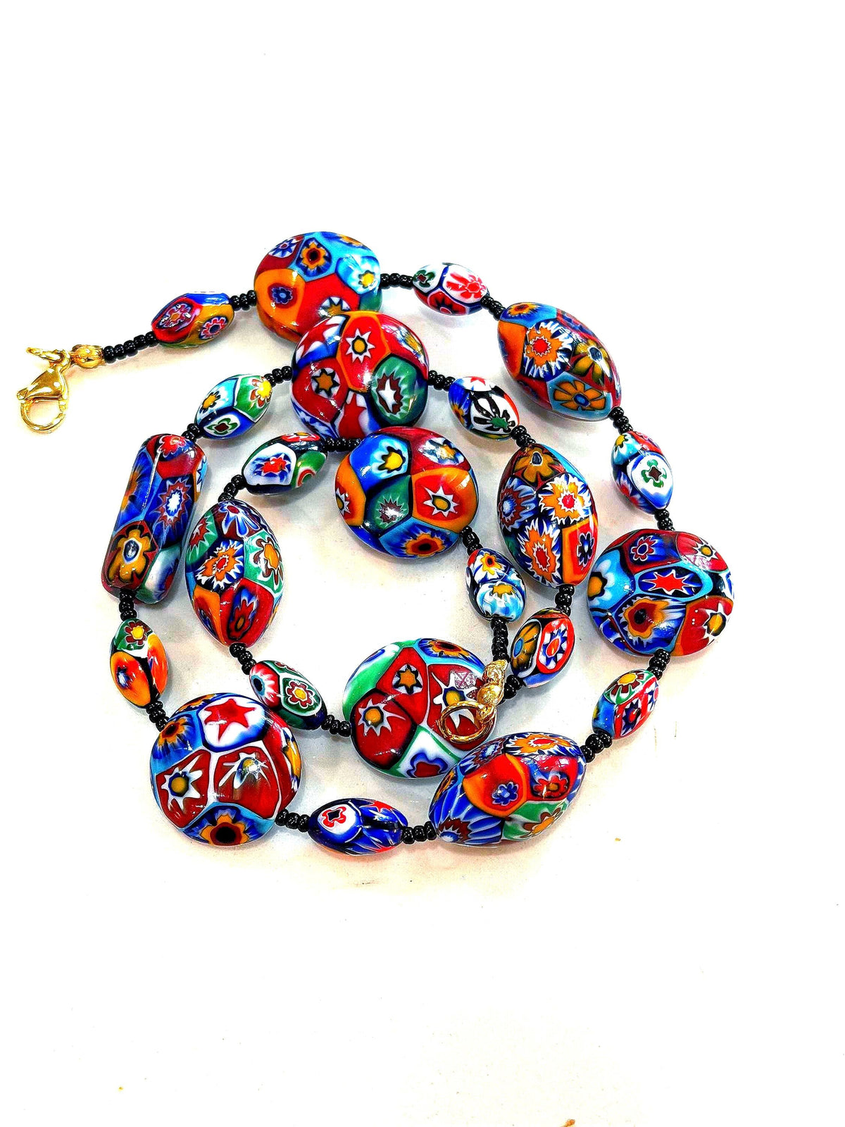 Rosario Leonardi Murano Millefiori Glass Bead Necklace – Exclusive Ercole Moretti Design