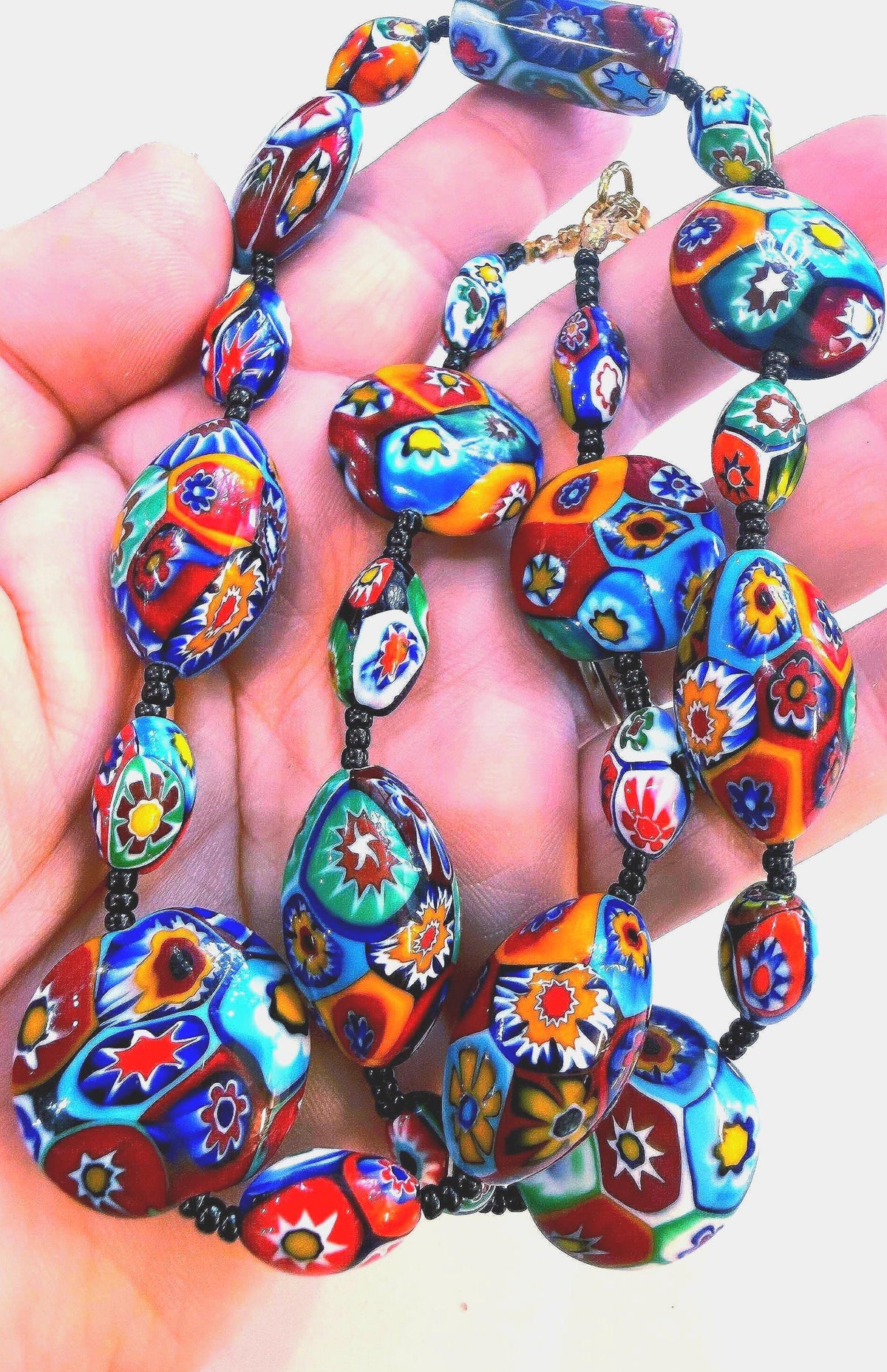 Rosario Leonardi Murano Millefiori Glass Bead Necklace – Exclusive Ercole Moretti Design