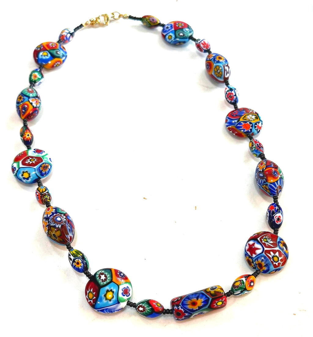 Rosario Leonardi Murano Millefiori Glass Bead Necklace – Exclusive Ercole Moretti Design