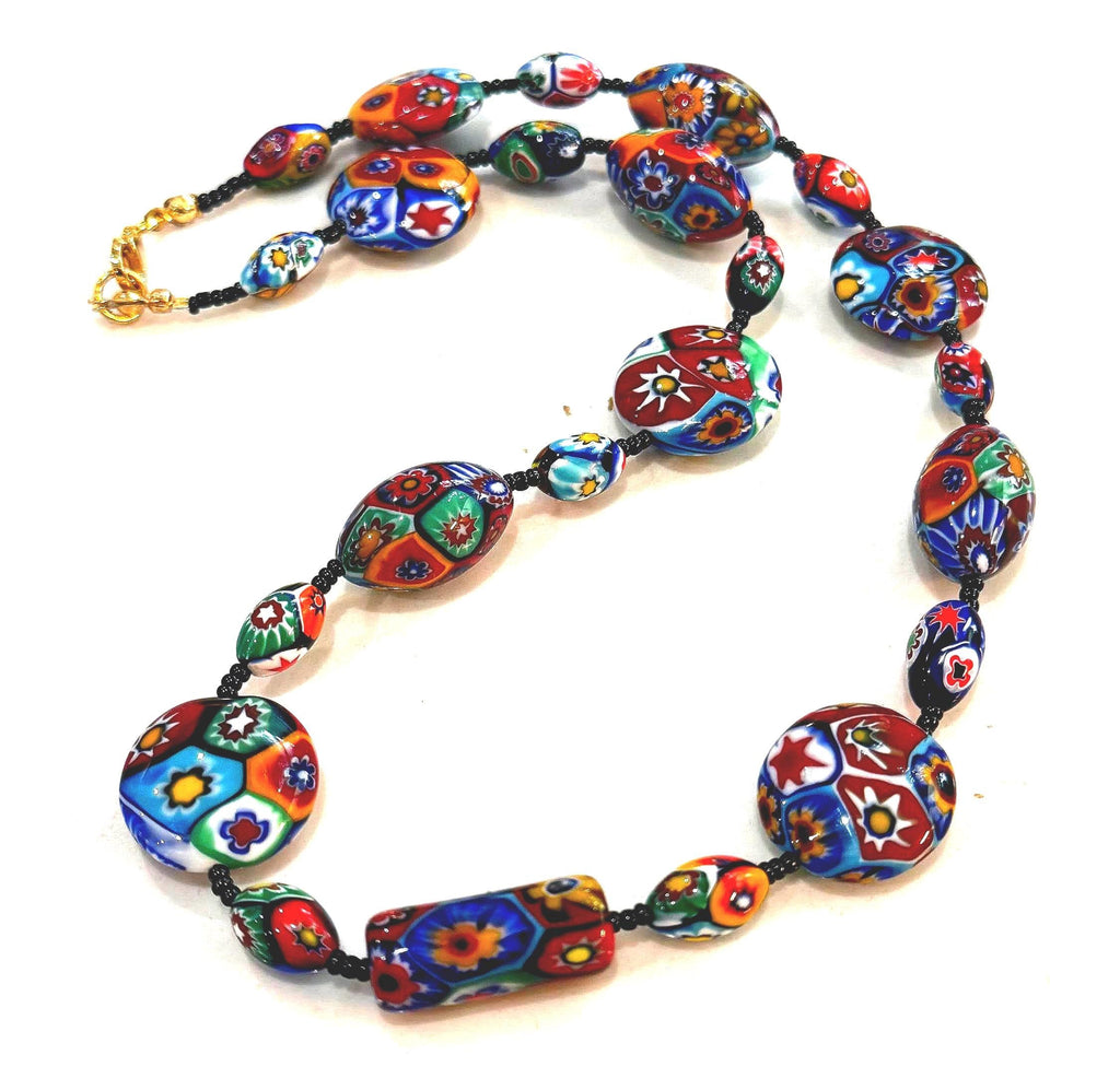 Rosario Leonardi Murano Millefiori Glass Bead Necklace – Exclusive Ercole Moretti Design