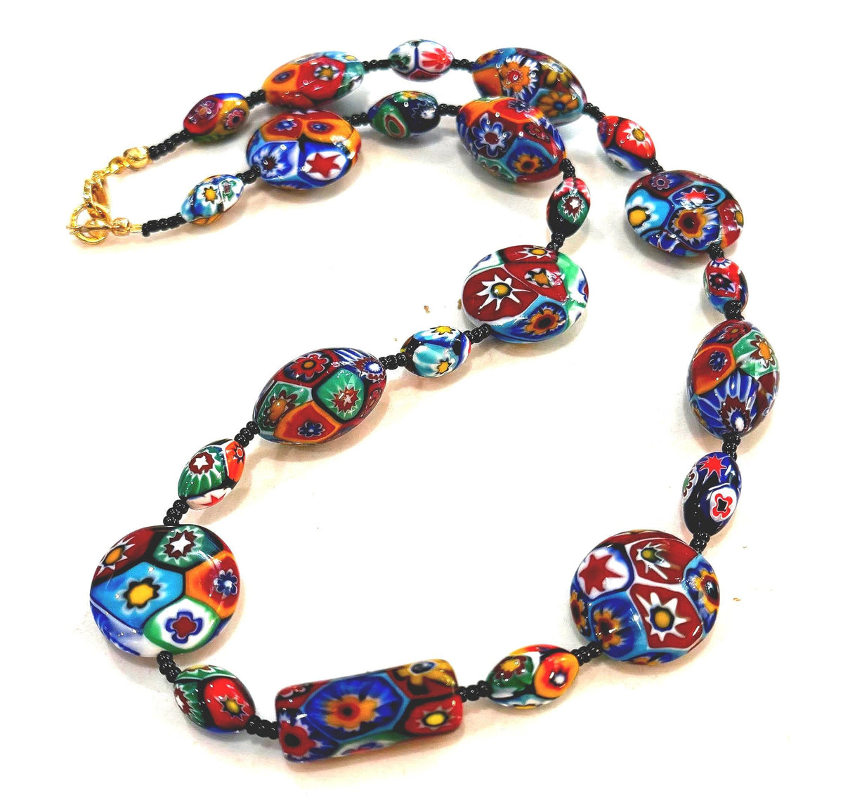 Rosario Leonardi Murano Millefiori Glass Bead Necklace – Exclusive Ercole Moretti Design