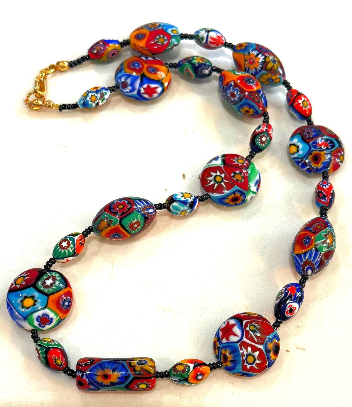 Rosario Leonardi Murano Millefiori Glass Bead Necklace – Exclusive Ercole Moretti Design