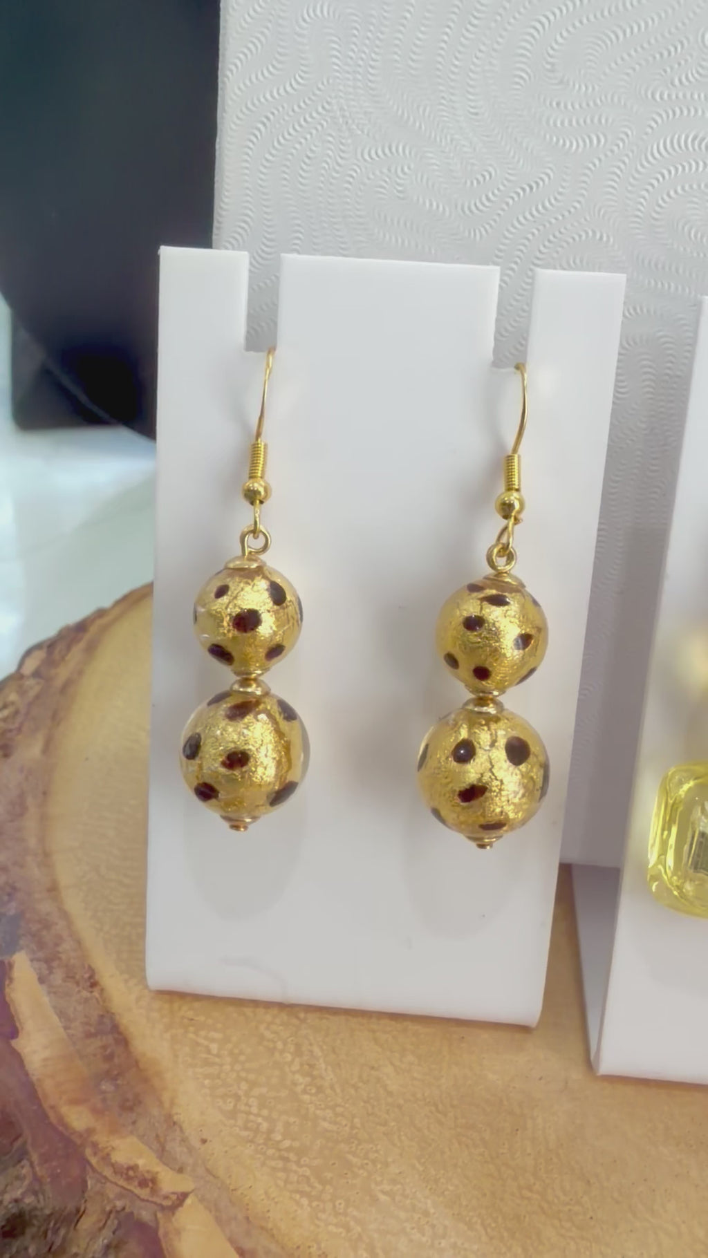 Your Choice of Vintage Gold Foil 925 Vermeil Dangle Earrings