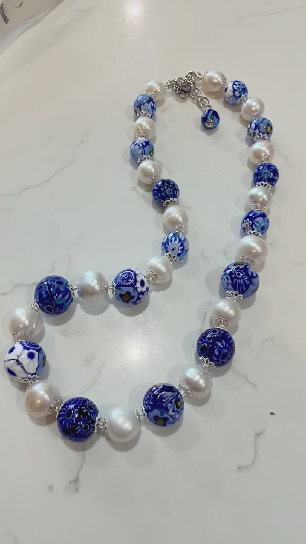 Rosario Leonardi Large Freshwater Paired With A Variety of Ercole Moretti Round Beads